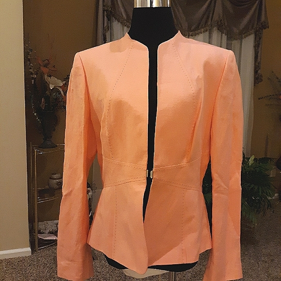 Tahari Jackets & Blazers - NWT Peach color Tahari Linen Jacket 12